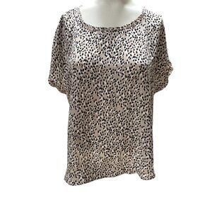 Banana Republic Leopard Top Womens Small Petite Short Sleeve